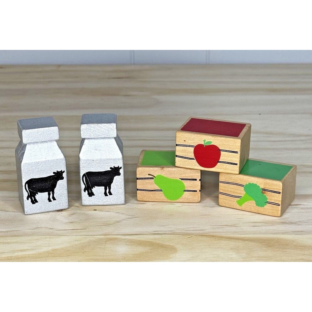 Melissa & Doug Classic Wooden Farm Train Set *5 Replacement Pieces Milk Crates